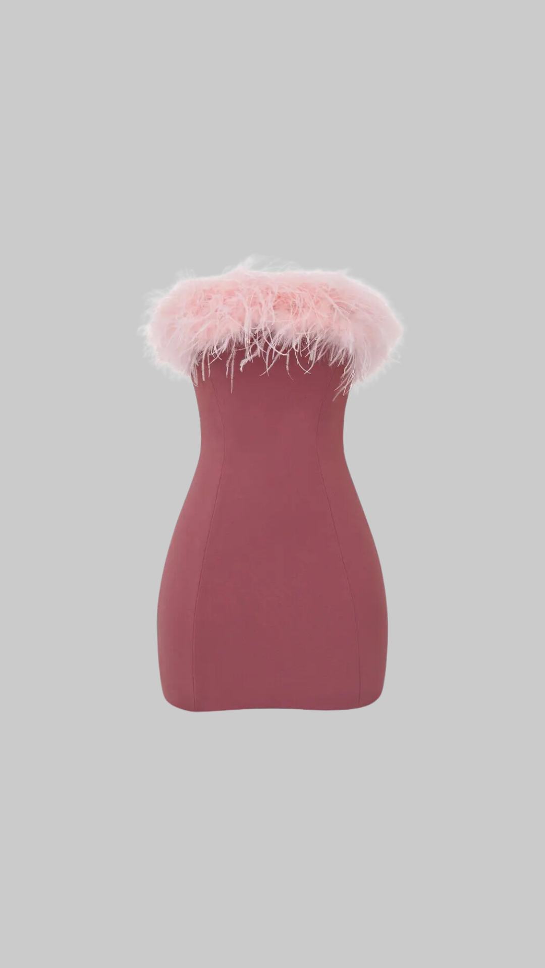 House of CB Alexa Feather Strapless Minidress - Warm Pink