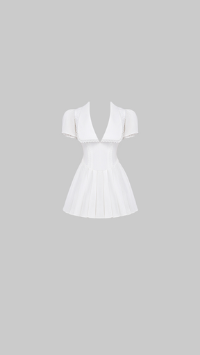 House of CB Piera White Cotton Dress