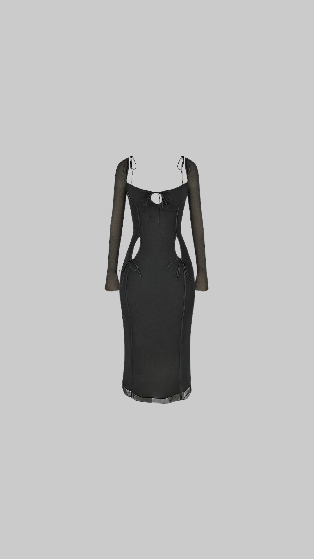 House of CB Ophelia Crystal Cut Out Midi Dress - Black
