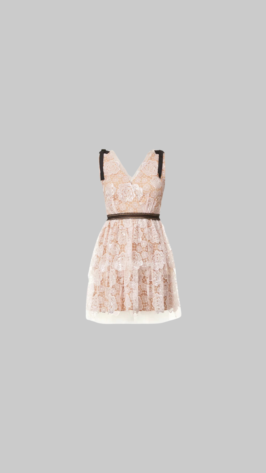 Self-Portrait Starlet Rose-Embroidered Lace Mini Dress