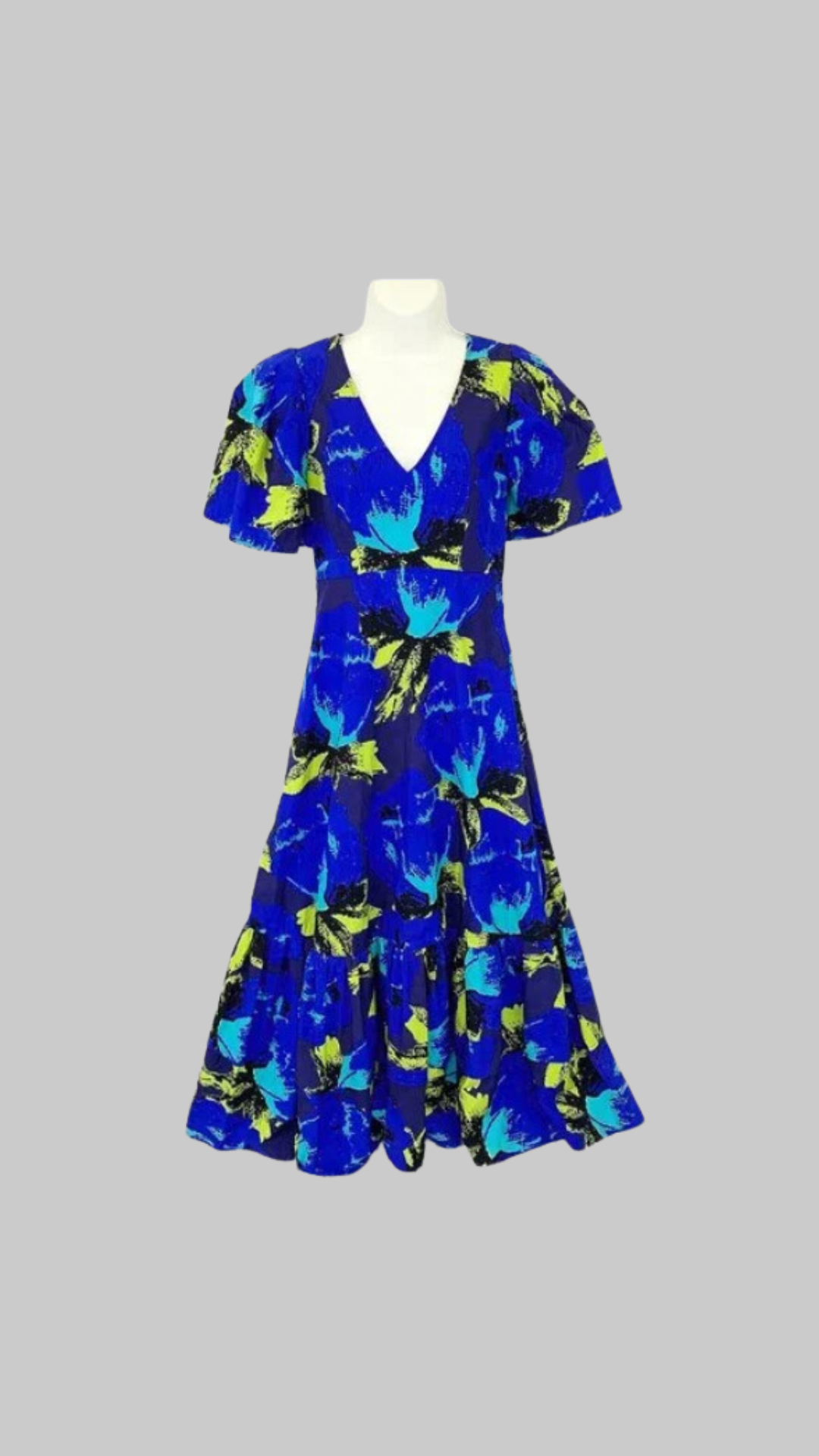 Christoper John Rogers - Floral Puff Sleeve Tiered Dress