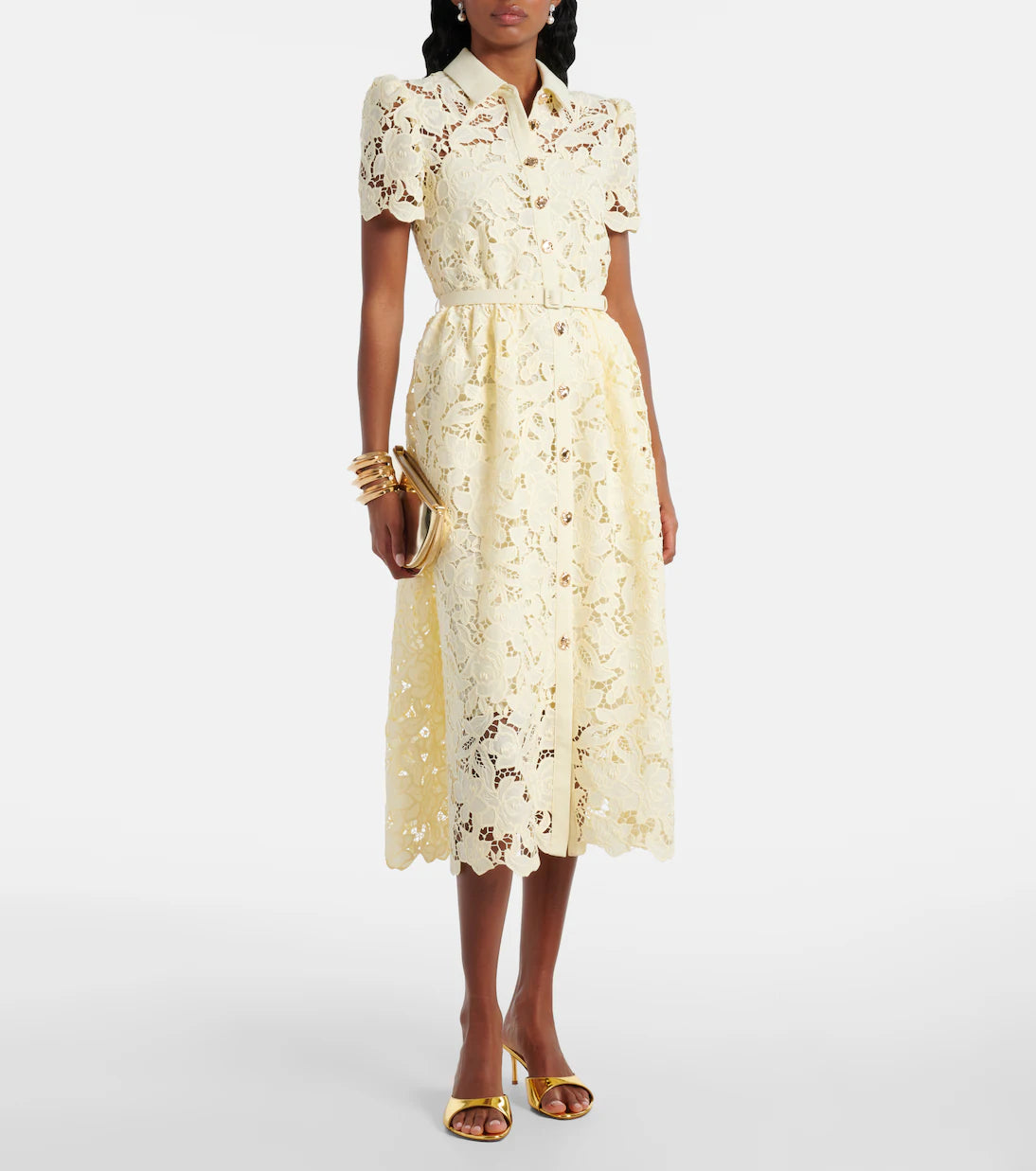 Self-Portrait Lace-trimmed midi dress