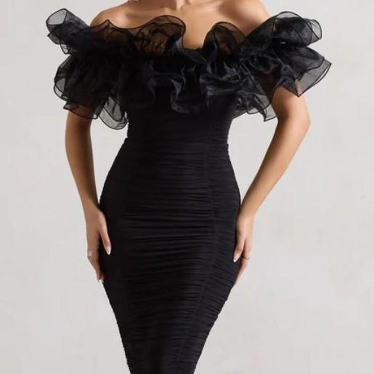 Club L London Dress Black midi