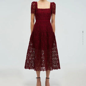 Self-Portrait Guipure Lace Midi Dress