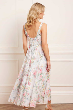 Needles & Thread Pompadour Garden Chiffon Smocked Gown