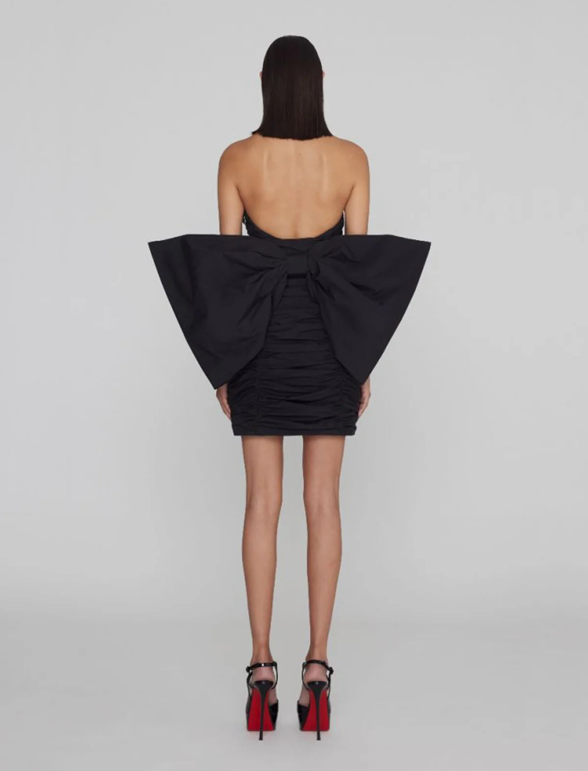 Taft Pleated Mini Bow Dress