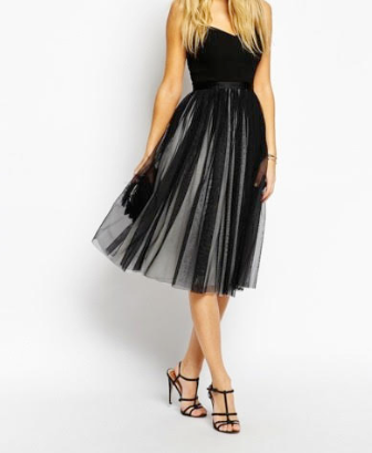 Needle & Thread Black Ballet Tulle Midi