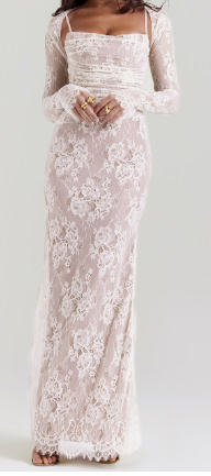 House Of CB Artemis Lace Shrug Gown