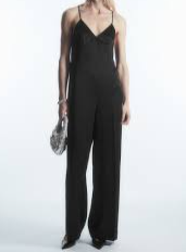 Cos Black Satin Jumpsuit