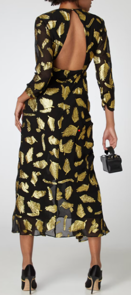 Rixo Gold Leaf Dress