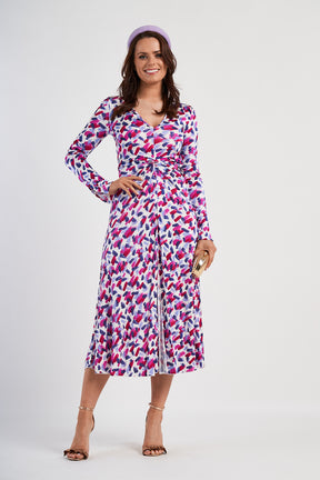 Rotate Birger Christensen Sierra Printed Long-sleeve Dress In Multicolour