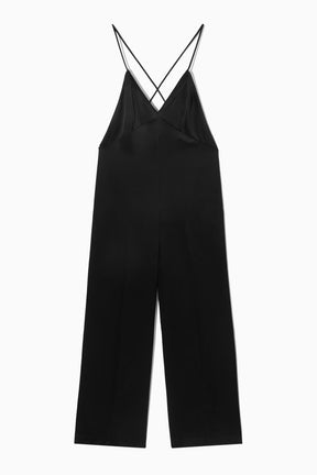 Cos Black Satin Jumpsuit