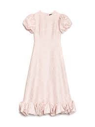 Sister Jane Puff Sleeve Ruffle Hem Midaxi Dress In Powder Pink