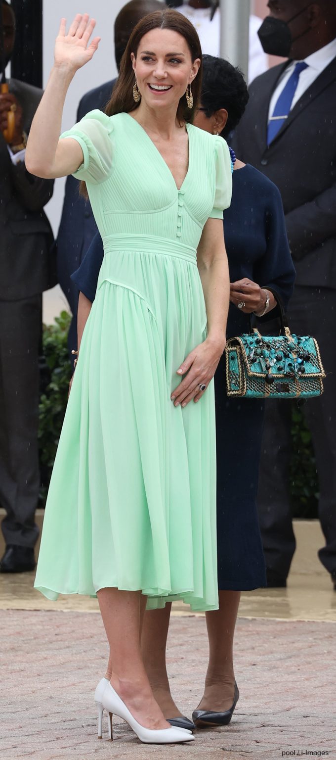 Self Portrait Spearmint Chiffon Midi