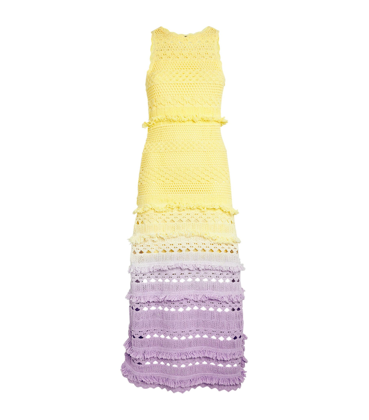 MAJE Dégradé crochet-knit cotton midi dress