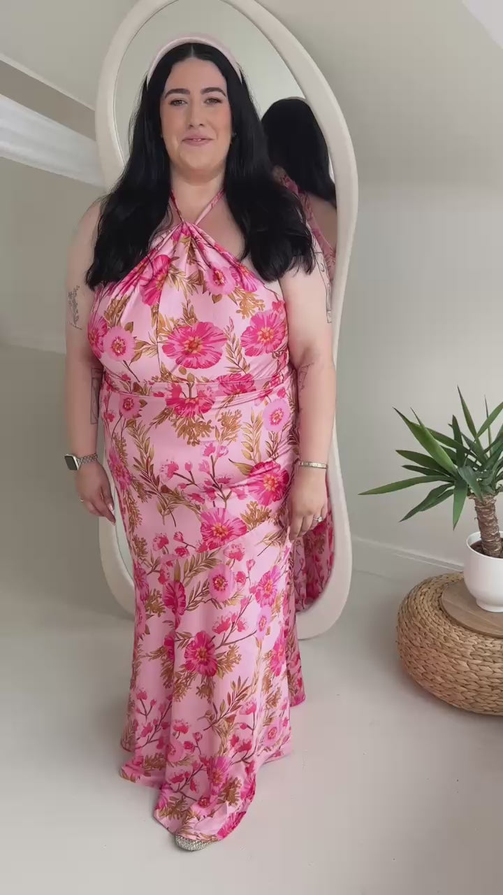 Pink Floral Maxi Dress