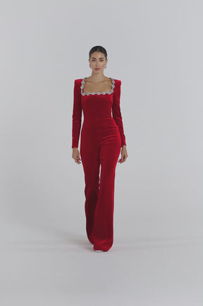 Nadine Merabi Kimberly Red Jumpsuit