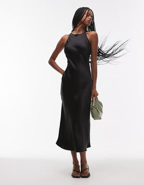 Slim-Fit Bias Cut Midi Dress