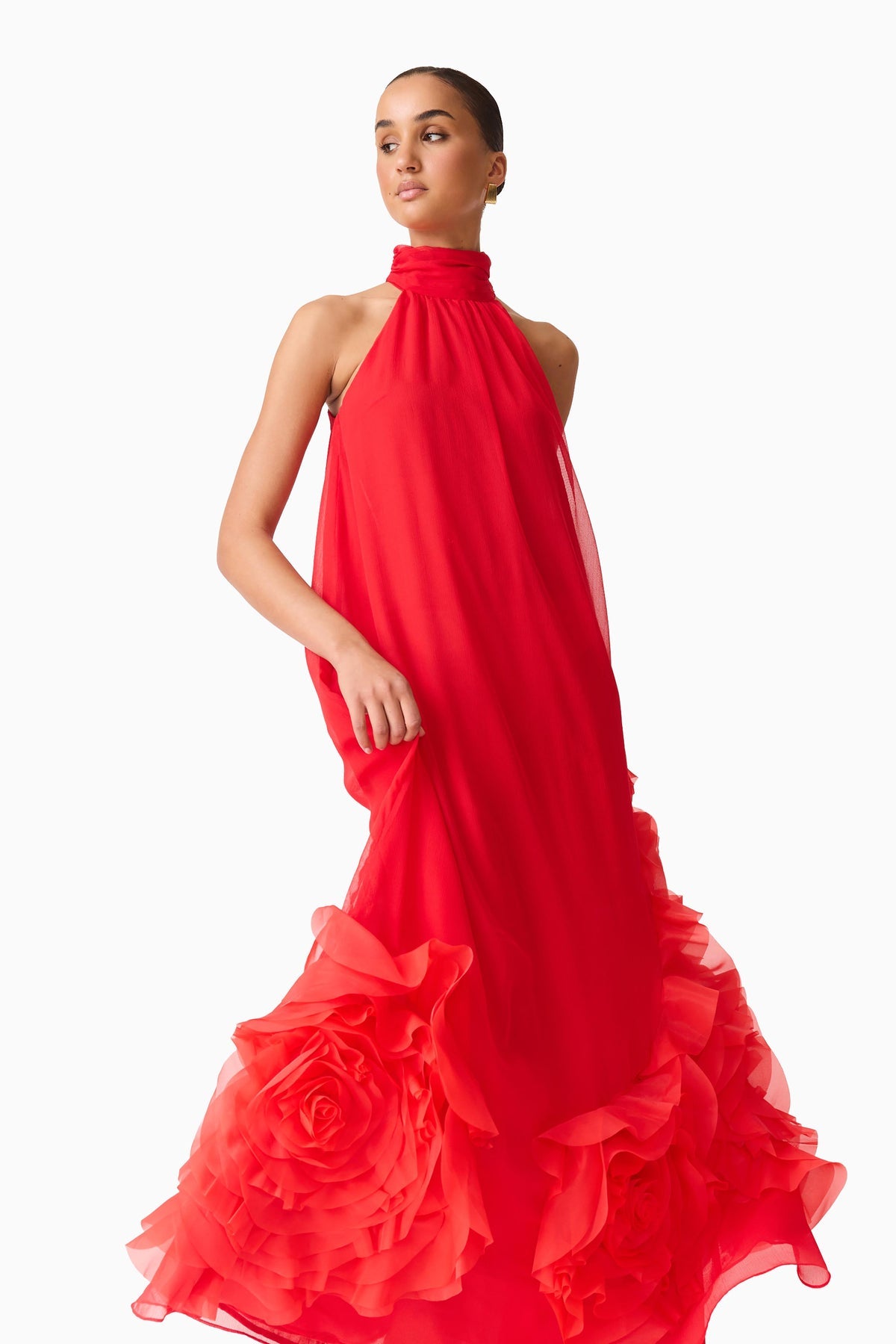 Evelin Halter Gown in Red Size S