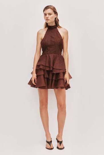 Fayette Mini Dress DARK CHOCOLATE