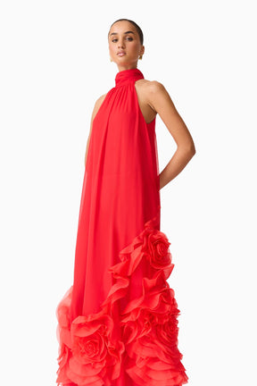 Evelin Halter Gown in Red Size S