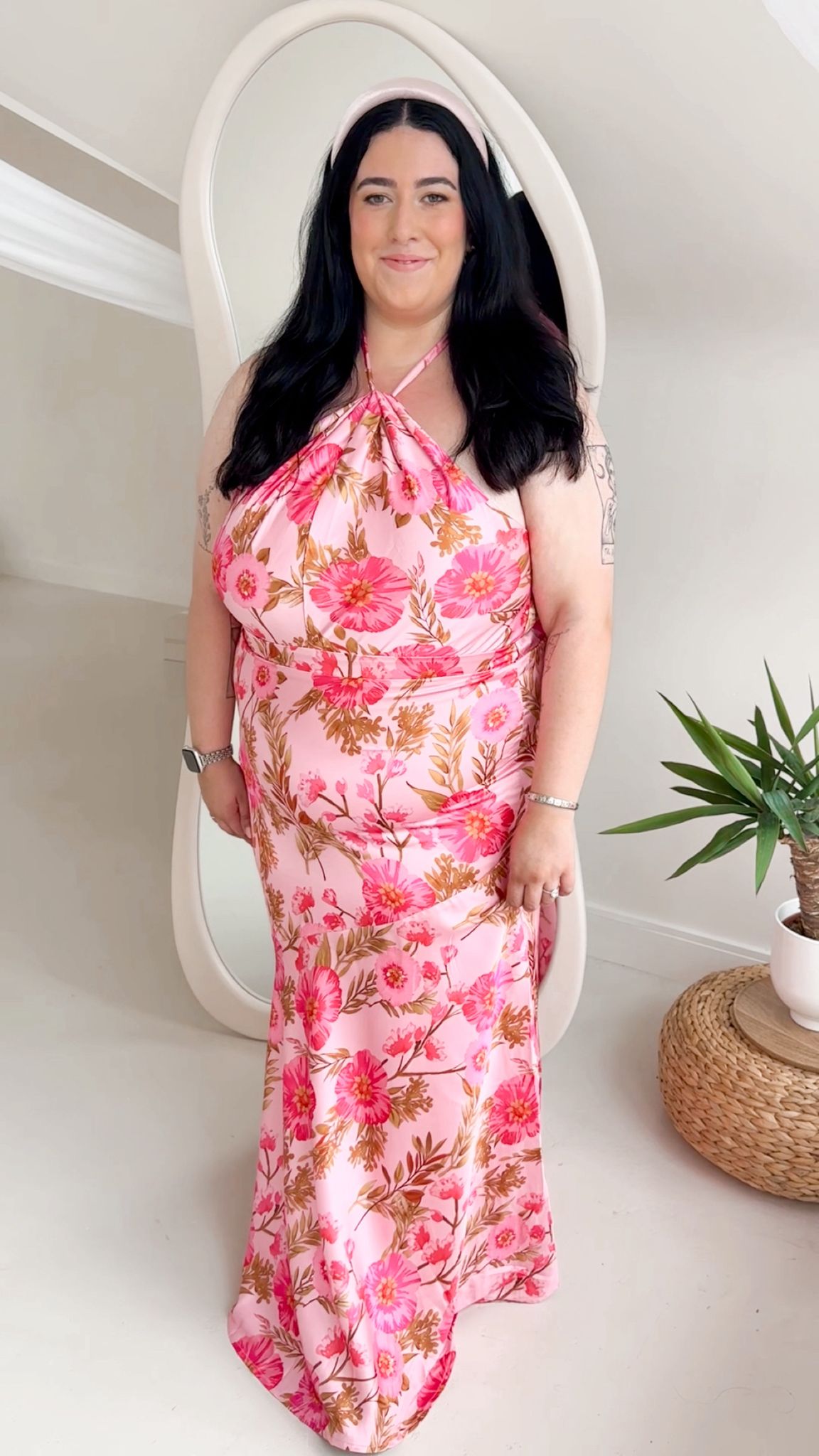 Pink Floral Maxi Dress