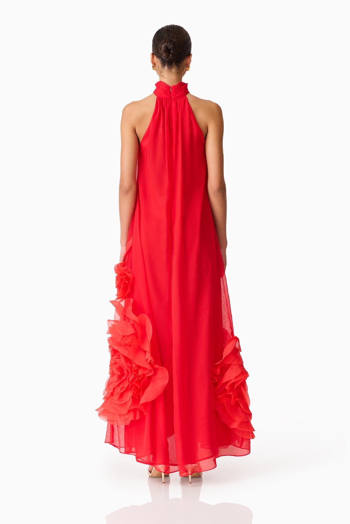 Evelin Halter Gown in Red Size S