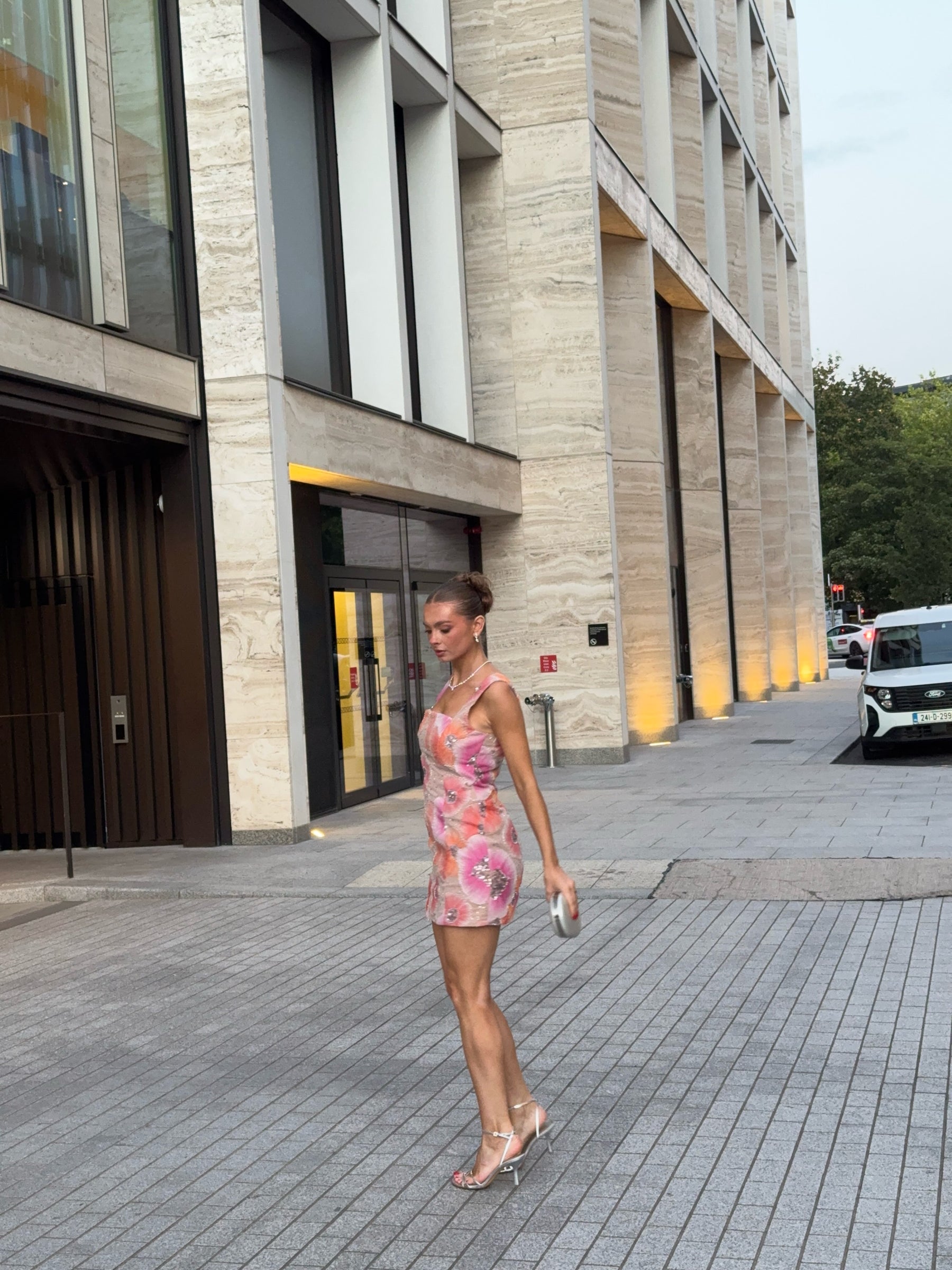 Brittany Floral Mini Dress in Pink