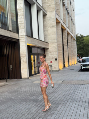 Brittany Floral Mini Dress in Pink