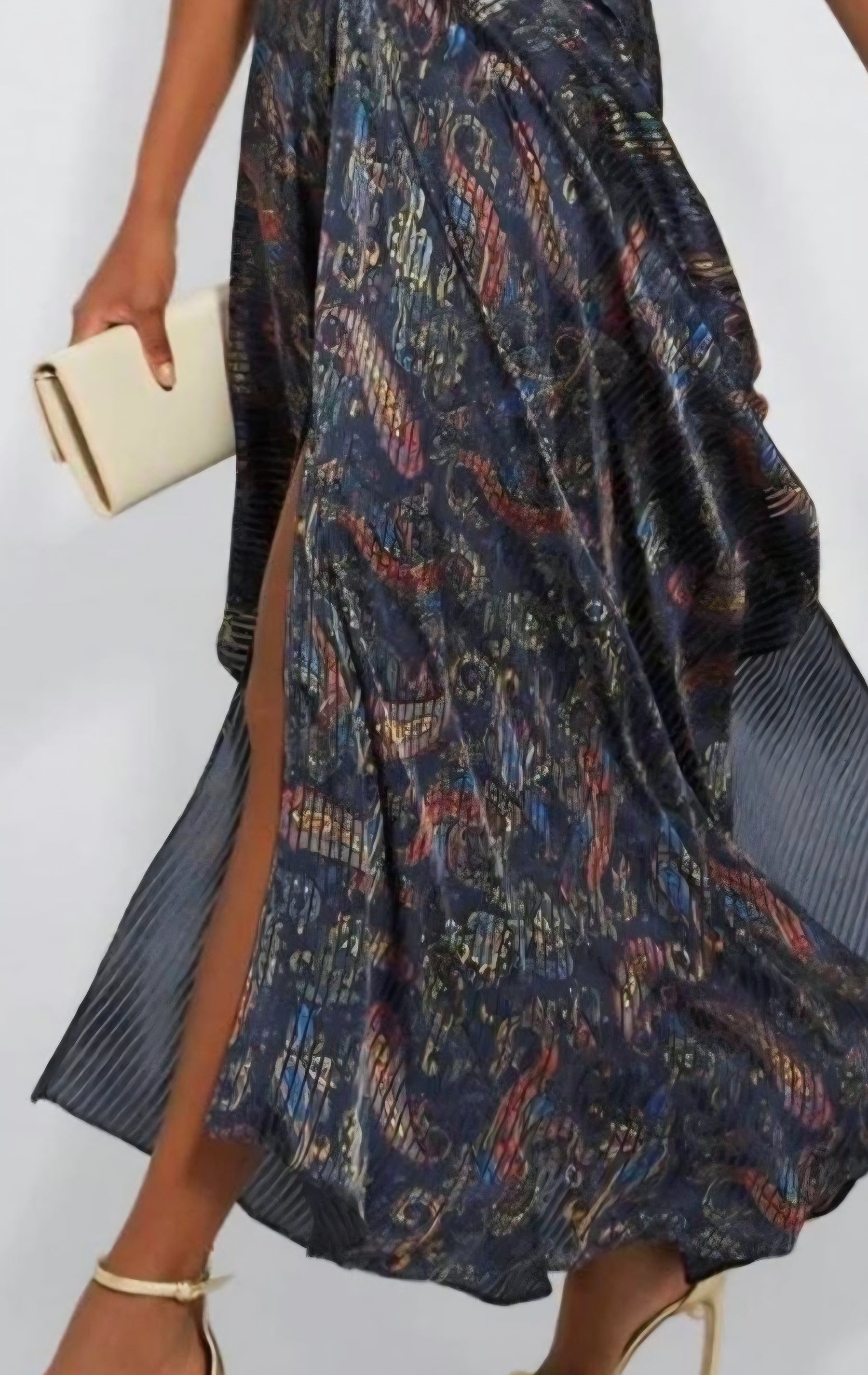 Maje Smocked Lurex Dress Blue