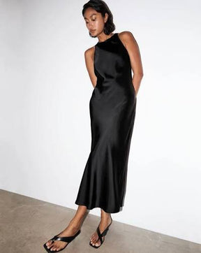 Slim-Fit Bias Cut Midi Dress