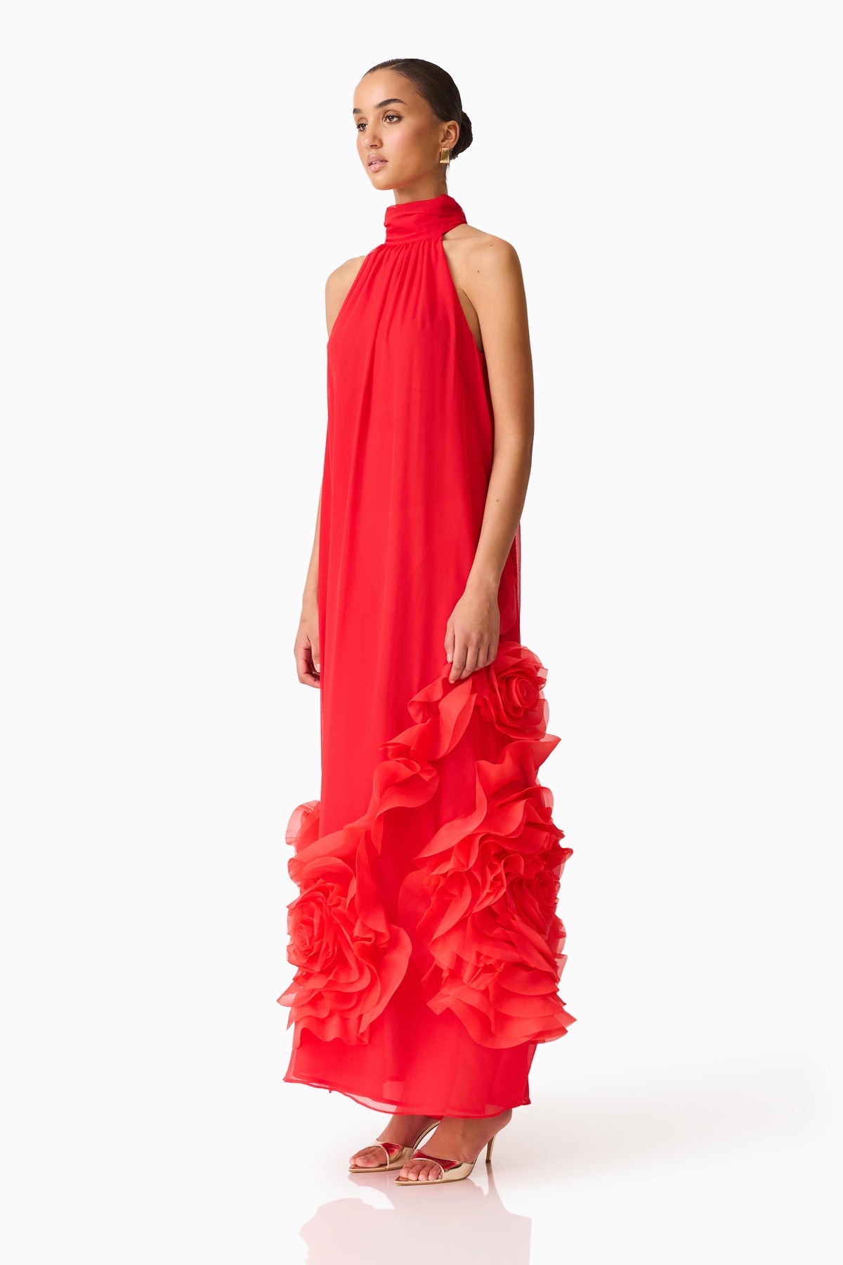 Evelin Halter Gown in Red Size S