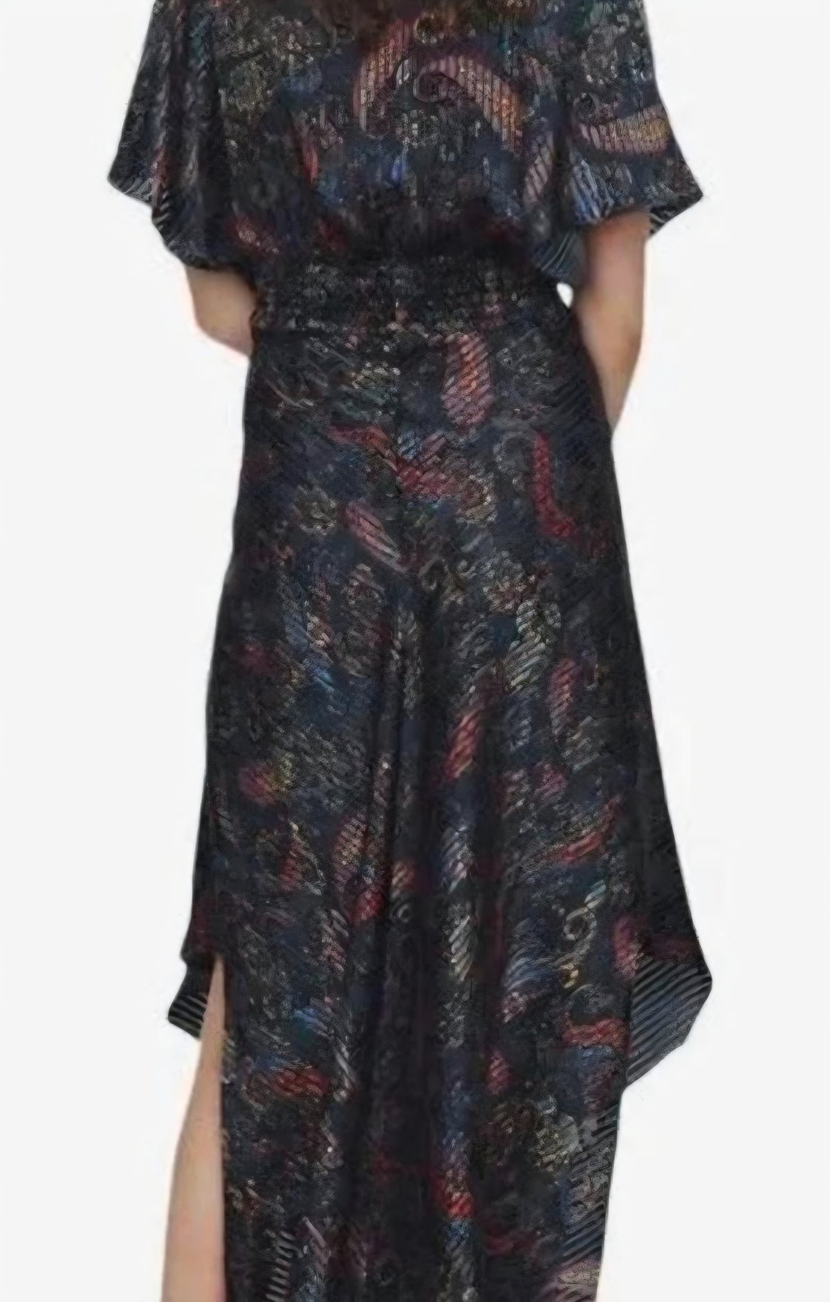 Maje Smocked Lurex Dress Blue