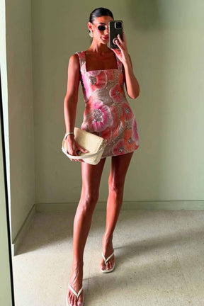 Brittany Floral Mini Dress in Pink