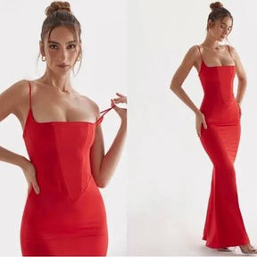 Olivette Red Satin Corset