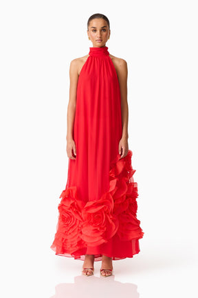 Evelin Halter Gown in Red Size S