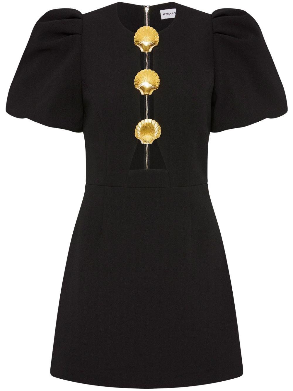 Sirene Puff Sleeve Mini Dress Black