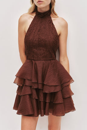 Fayette Mini Dress DARK CHOCOLATE