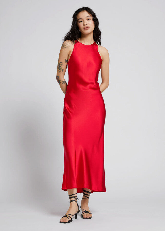 Slim-Fit Bias Cut Midi Dress