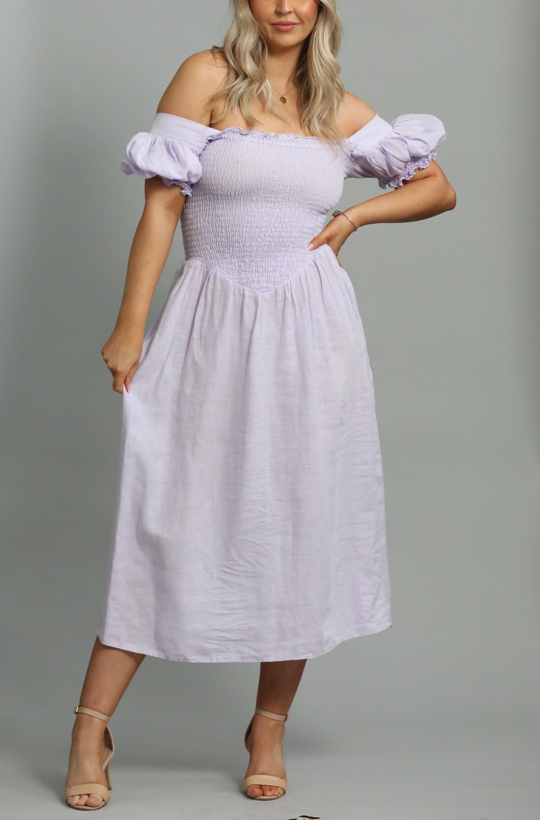 Lilac Linen Dress