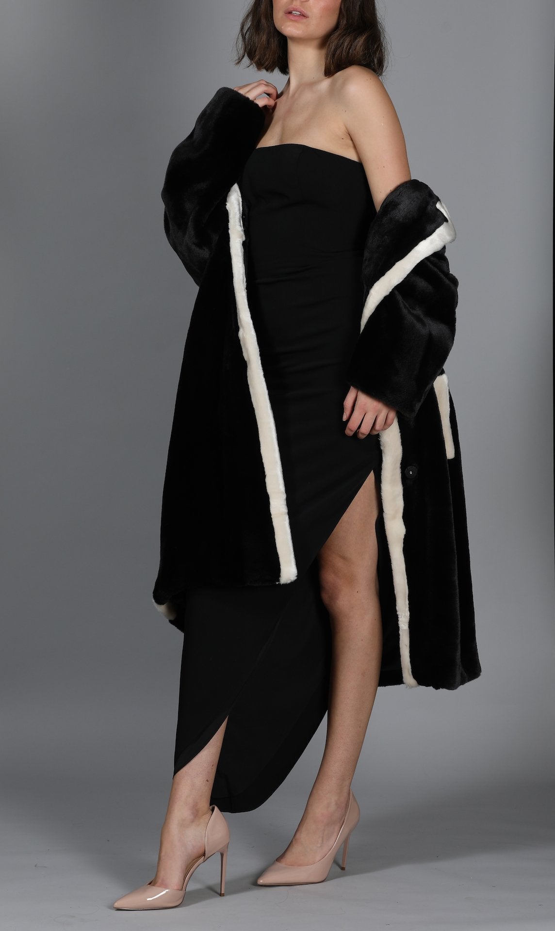 Marianne Two Tone Faux Fur Coat