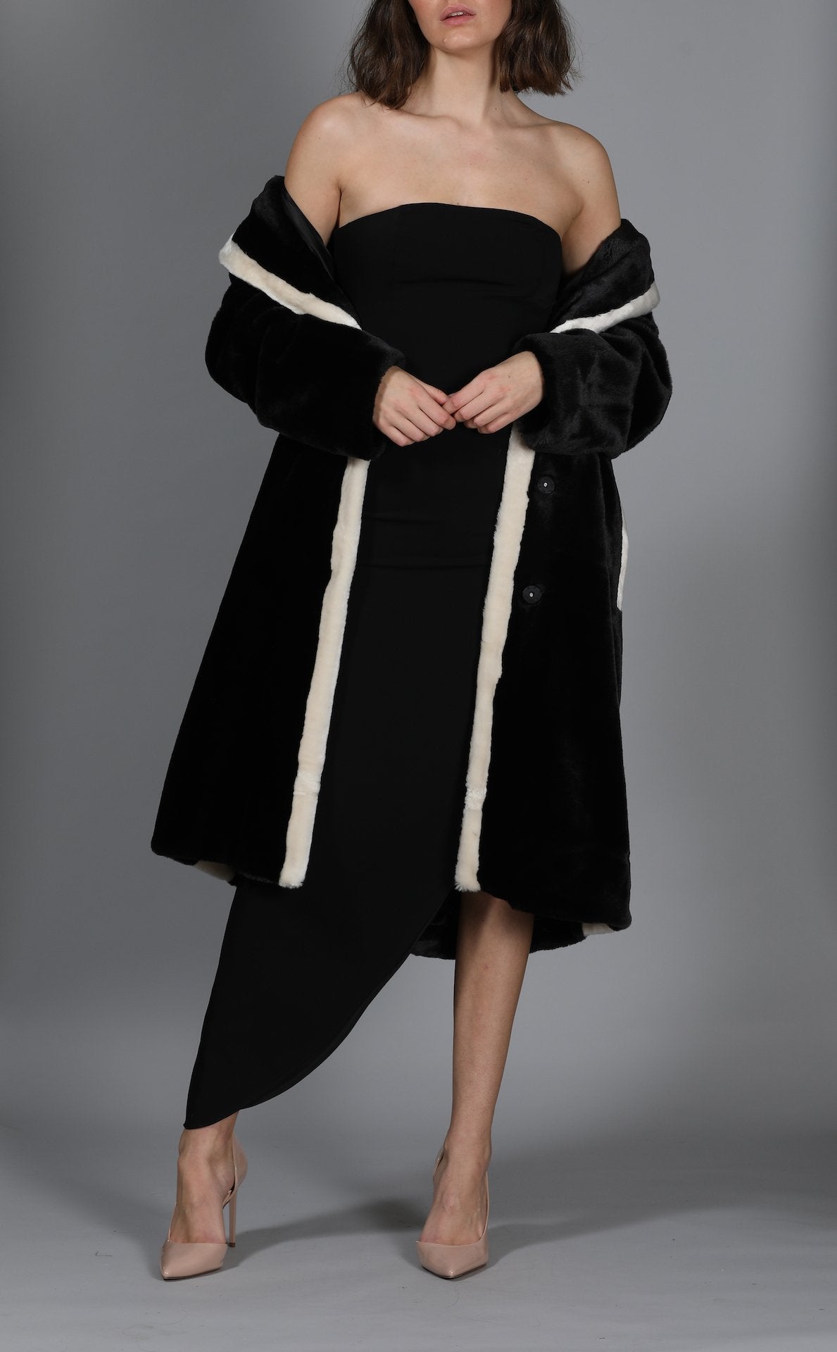 Marianne Two Tone Faux Fur Coat