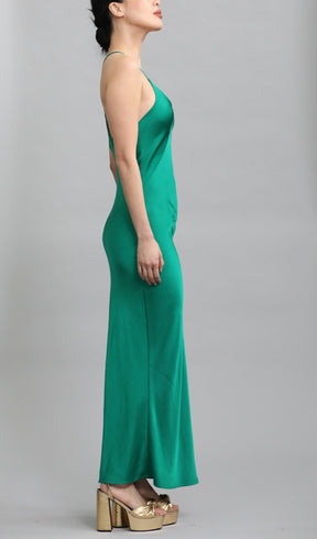 Delphine Green Slip Dress
