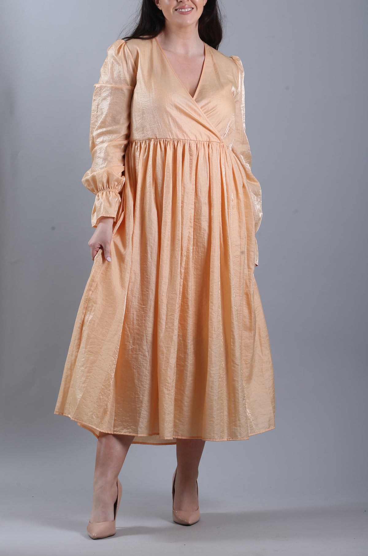 Baum Axelle Gathered Taffeta Midi Dress