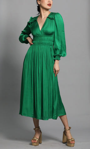 Flowing satin dress