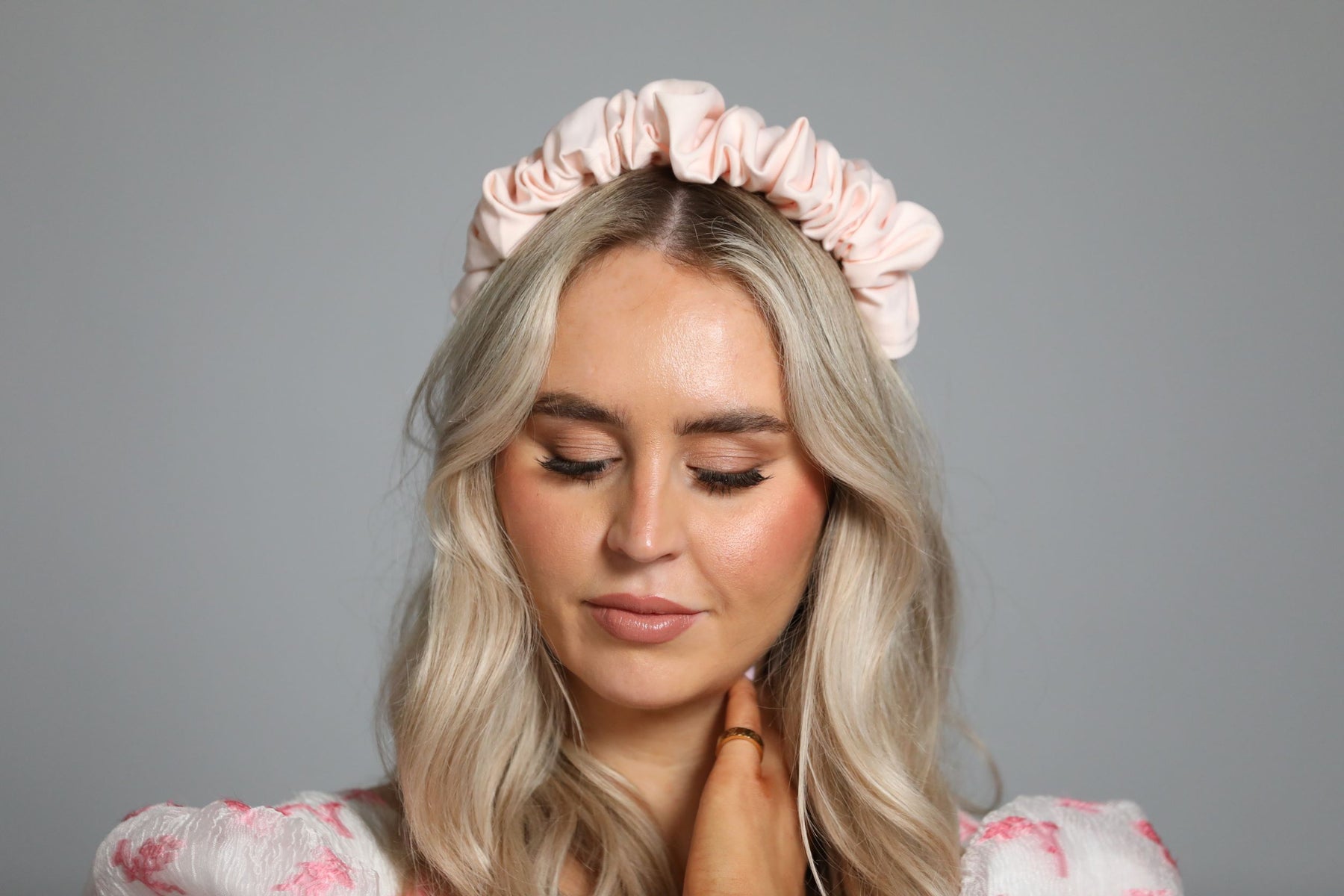 Baby Pink Ruched Headband