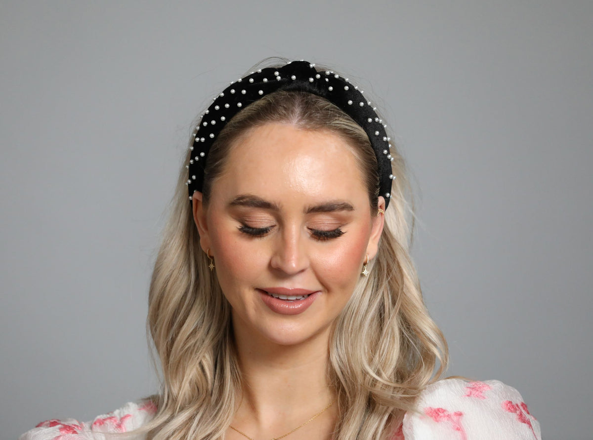 Black With Pearl Hairband