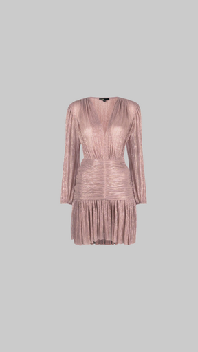 Maje metallic-effect gathered dress