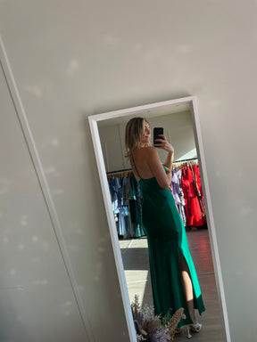 Delphine Green Slip Dress