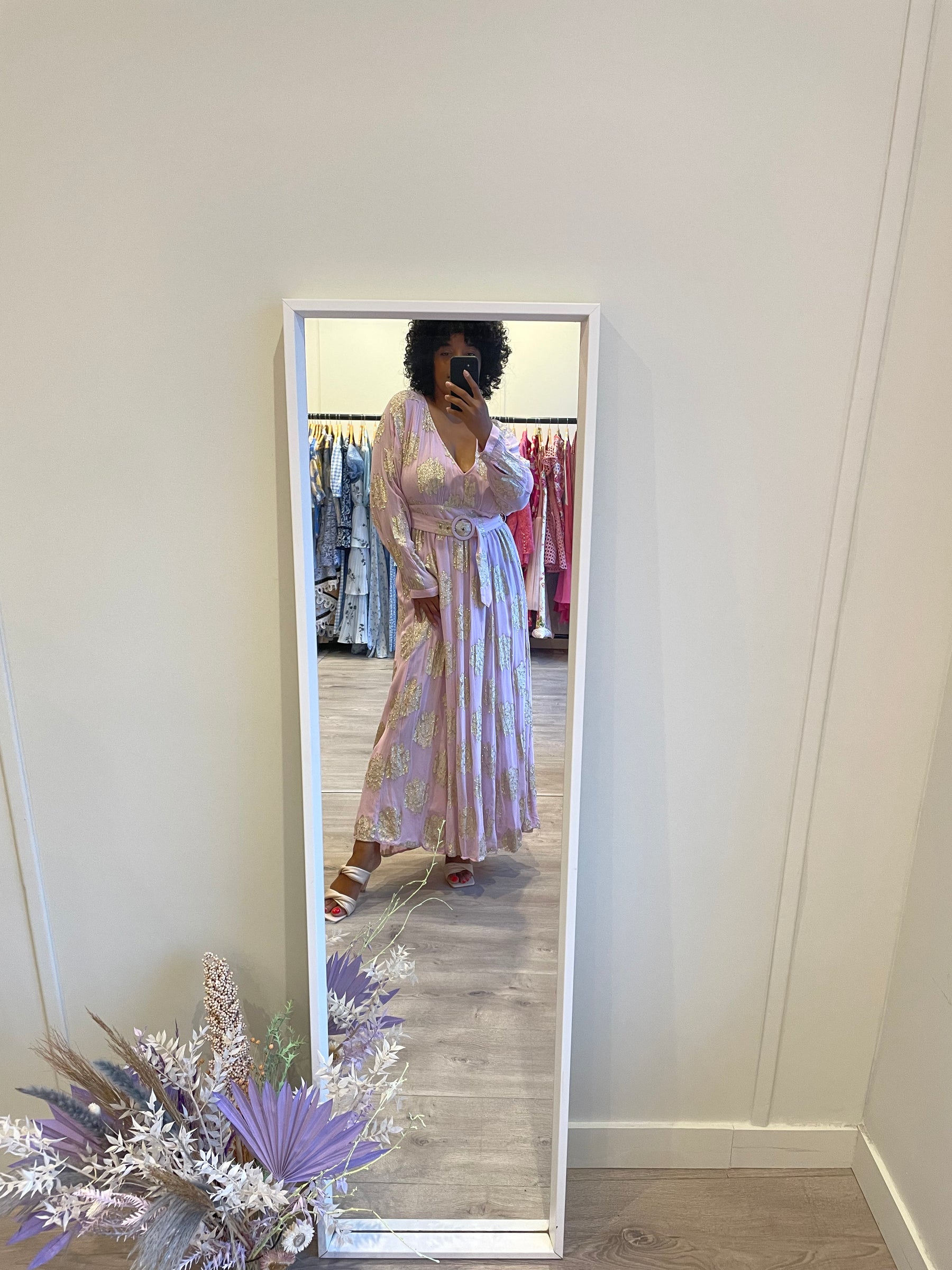 ASOS Tall Baby Pink and Gold Dress